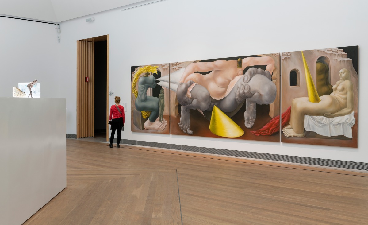 Louise Bonnet, Pisser Triptych, 2021–2022, Moderna Museet, Stockholm, 2023, photo: Åsa Lundén/Moderna Museet