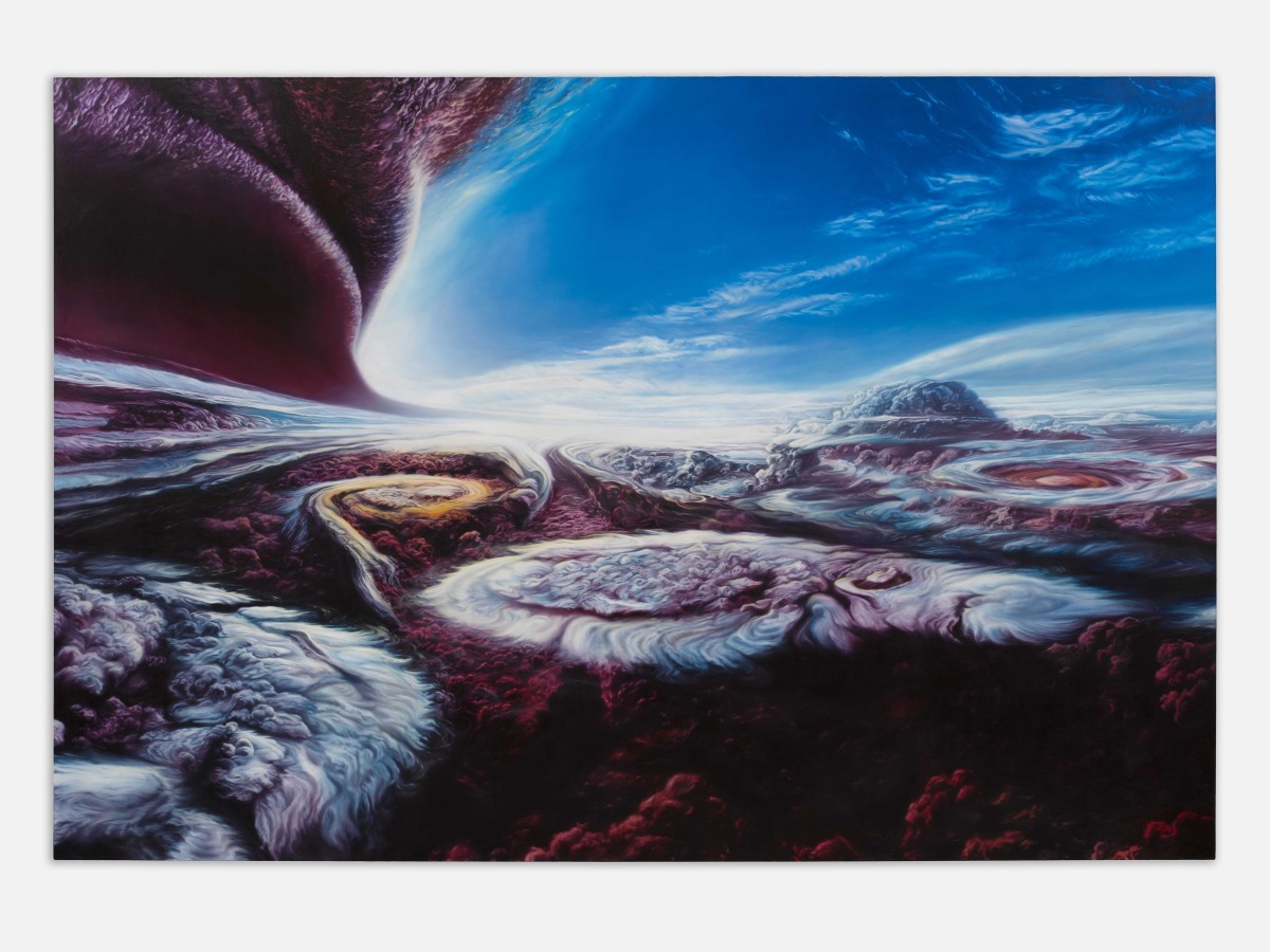 Glenn Brown, Jesus; The Living Dead (after ‘Jupiter Cloudscape’ 1982 by Adolf Schaller), 1998, photo: Jack Hems